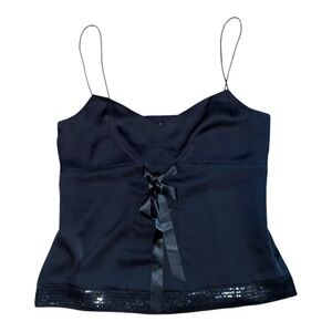 NWT LOFT size 14 black babydoll empire waist top Y2K sequins whimsigoth holiday